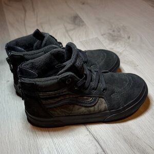 Vans Kids Black and Gray High-Top Sneakers